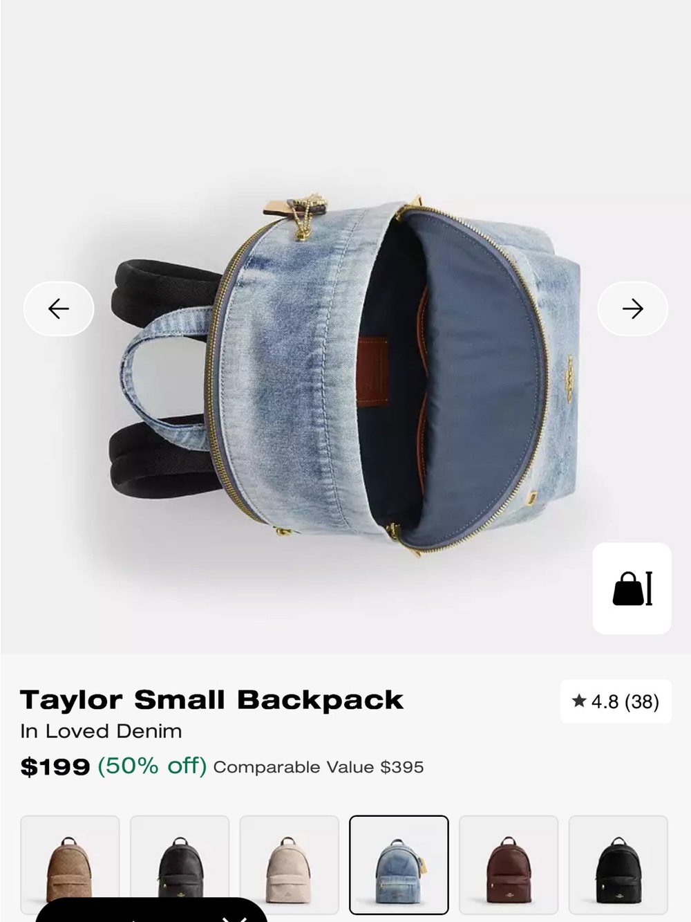 Coach Loved Denim Small Backpack NWT - Picture 6 of 7